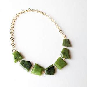 Canadian Jade Gold Chain Statement Necklace